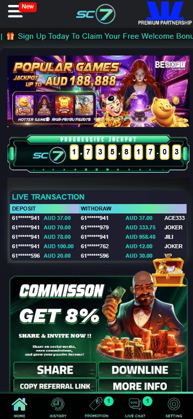 Sc7 Casino mobile home experience